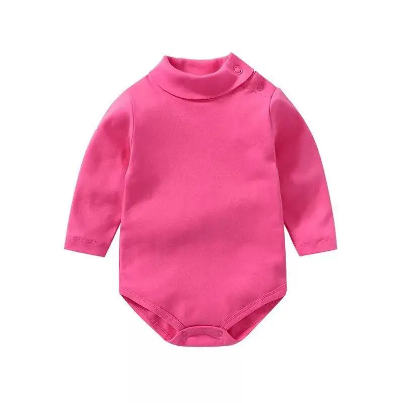 17 цветов, Детские боди с длинными рукавами и высоким воротником, одноцветные комбинезоны, топы для маленьких девочек, одежда От 3 месяцев до 3 лет