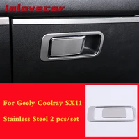 for geely coolray sx11 2018 2020 glove box switch trim car door handle cover interior styling frame decoration accessories 2pcs