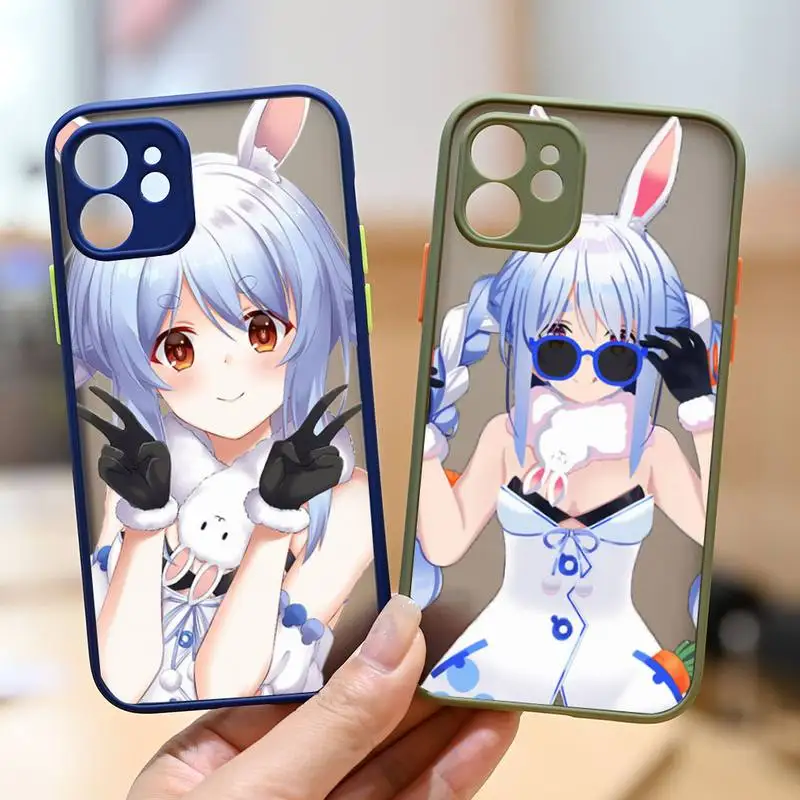 

anime Hololive Usada Pekora gawr gura Phone Case matte transparent For iphone 11 12 13 6 s 7 8 plus mini x xs xr pro max cover