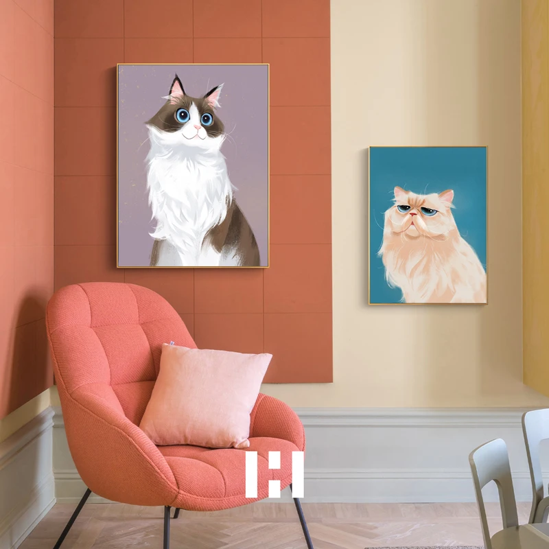 Современный светлый роскошный Милый Постер в скандинавском стиле с животными