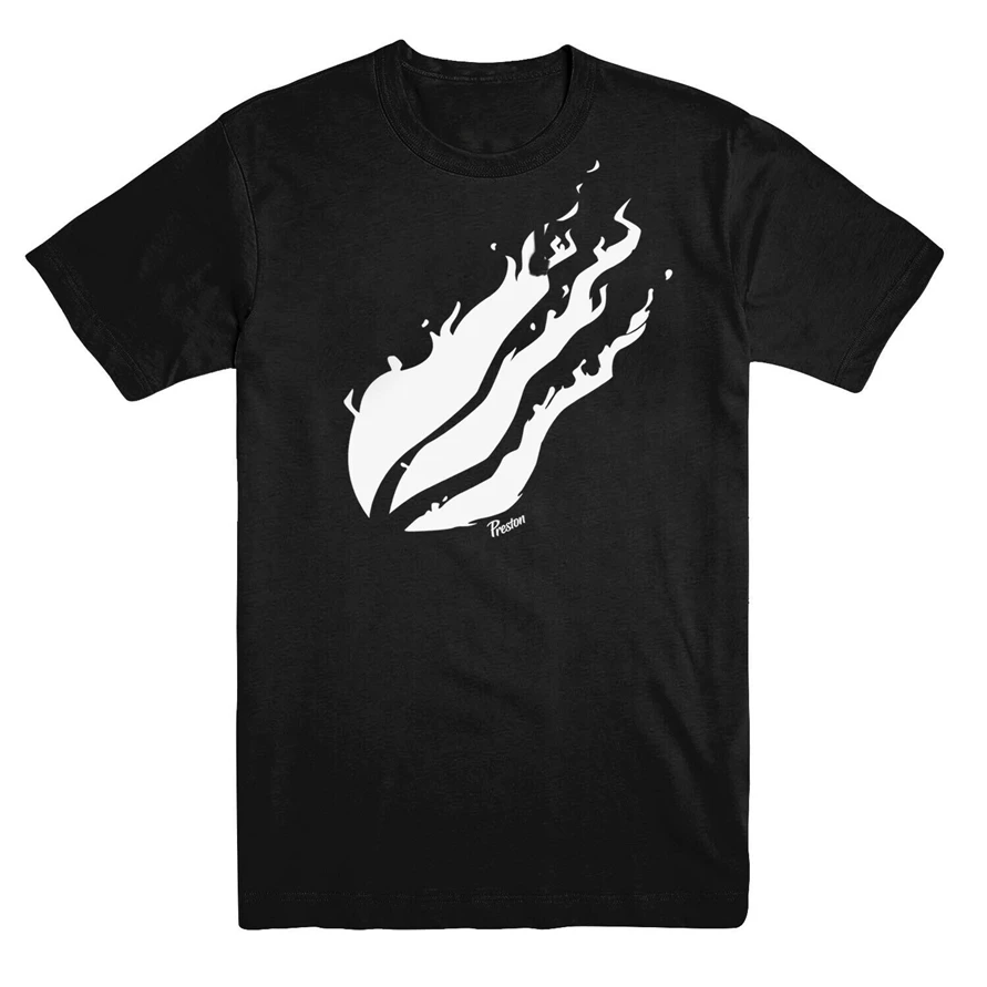Prestonplayz рубашка огненный логотип вдохновленная Preston Playz Merch белая версия Забавный