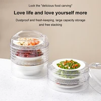 food heat preservation cover household multilayer stackable transparent fresh keeping box kitchen table dust cover fly proof box