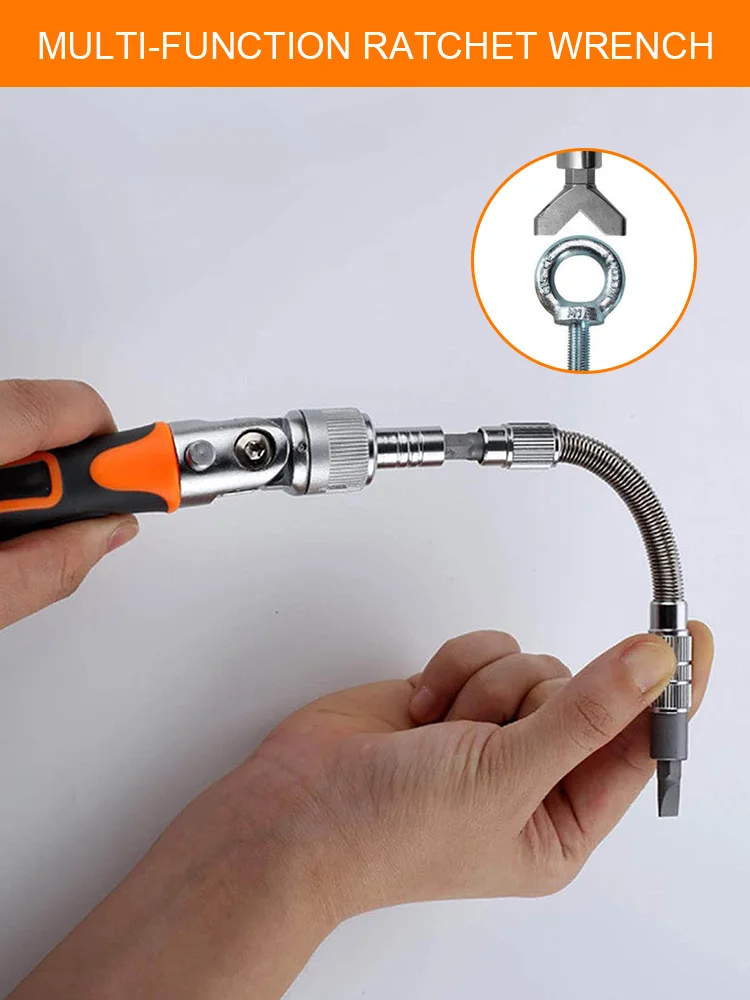 

38PCS Wrench Screwdriver Set Multi-Purpose Ratchet Handle Wrench Bit Repair Combination Tool Anti-Slip And Sweat-Proof Handle
