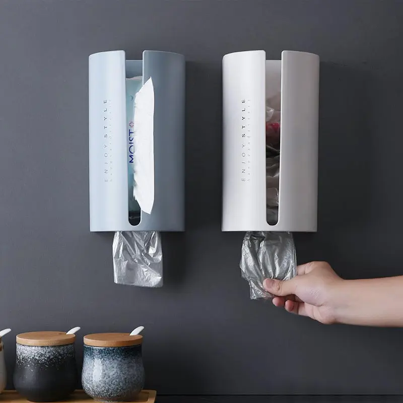 Paper Towel Garbage Bag Storage Box Shopping Plastic Artifact Multi-function Finishing Kitchen Wall Hanging | Дом и сад