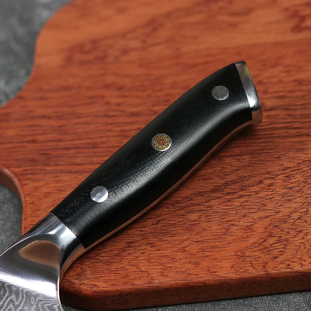 

JUNSHENG 67-layer Damascus Steel Kitchen Knife 2-Piece Set Chef Knife G10 Handle Plum Blossom Rivet Multifunctional Fruit Knife