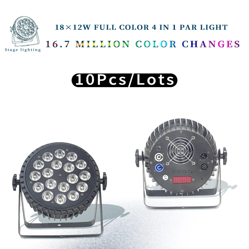 10 шт./лот Led Par Светильник 18*12 Вт RGBW 4 в 1 может светильник 18x18 6в1 RGBWA УФ настенный для