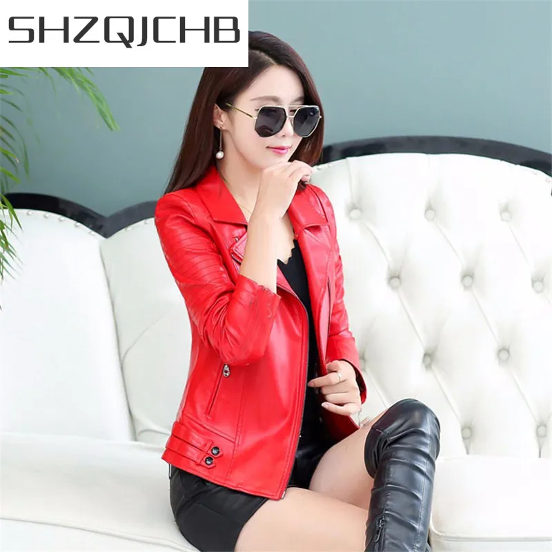 

Женские куртки SHZQ из искусственной кожи, новинка 2021, Модная элегантная весенне-осенняя куртка, женская одежда большого размера 6XL, пальто ...