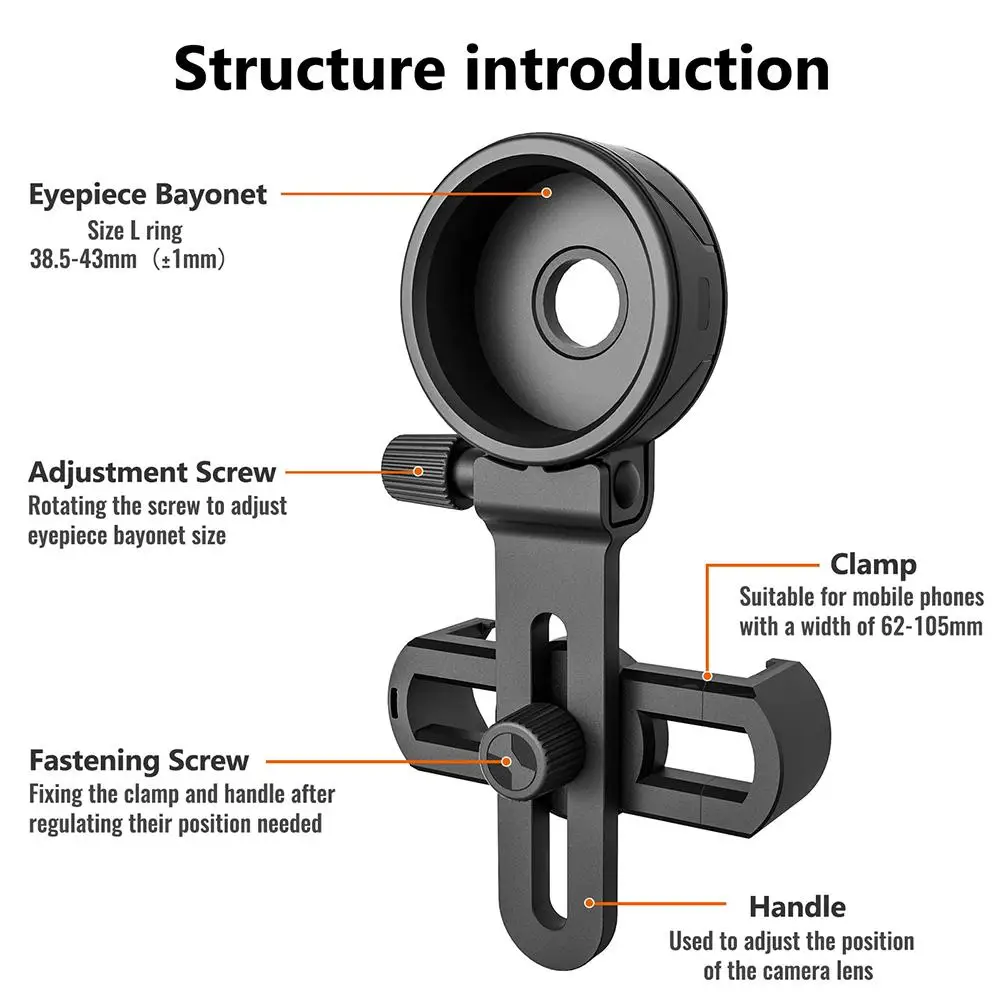 

Phone Stand Durable Portable Telescope Microscope Holder Adapter Universal Mount Fits for Almost All Smartphone