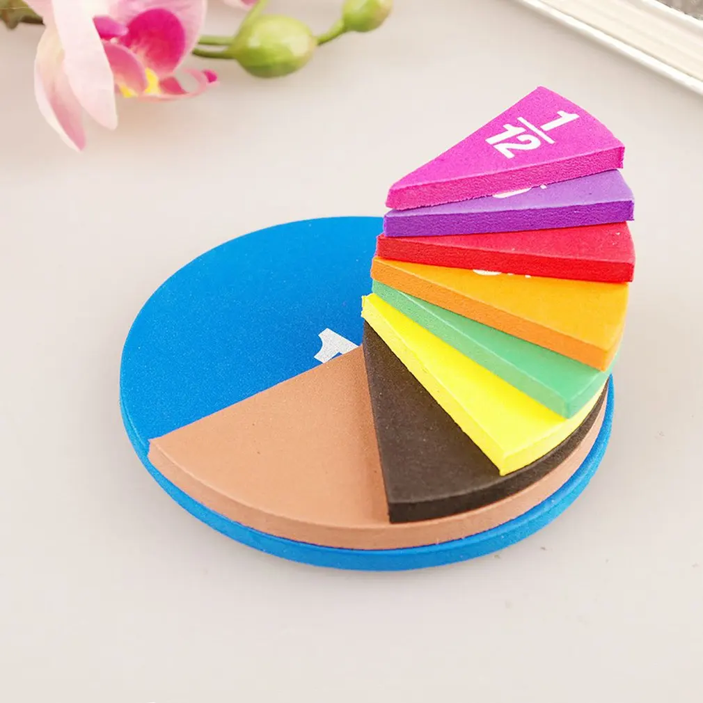 Juego de matem&aacute;ticas de educaci&oacute;n temprana para ni&ntilde;os, juego de matem&aacute;ticas sin im&aacute;n, con fracciones circulares, 51 piezas-0