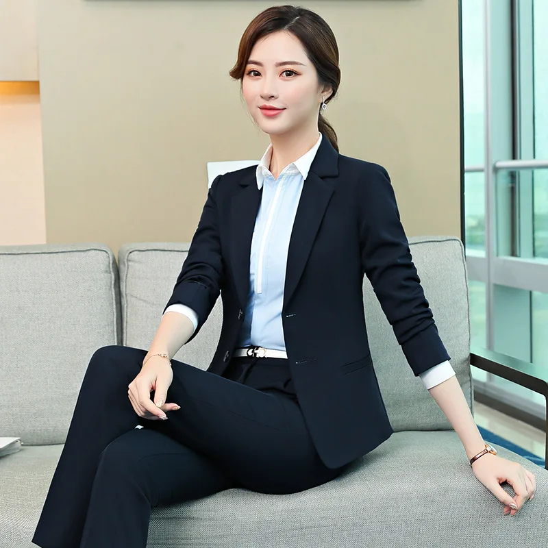 

Женский костюм, Осенний высококачественный Женский Новый приталенный модный профессиональный костюм с облегающей талией, юбка, брюки, кост...