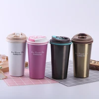 500ml portable double stainless steel vacuum flasks thermos mug coffee cup with lid thermocup seal car mug tumbler water bottle