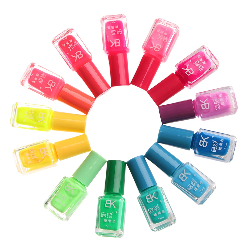 Светящийся Гель лак для ногтей флуоресцентный светящийся в темноте Светодиодный