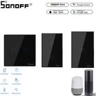 SONOFF WiFi смарт-переключатели 1 2 банды T3 WiFi Настенные переключатели совместимы с EWelink Google Home Alexa EU UK US настенная сенсорная панель