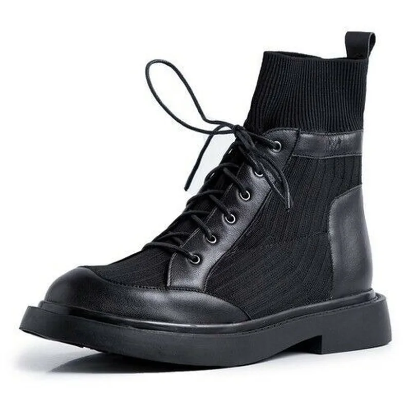 Новинка Сезон осень зима Модные ботильоны Женские кожаные короткие ботинки на