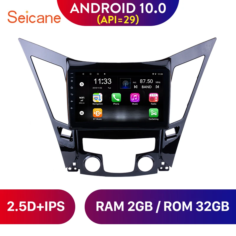 Автомобильный мультимедийный плеер Seicane Android 10 0 9 дюймов GPS Navi стерео для HYUNDAI Sonata