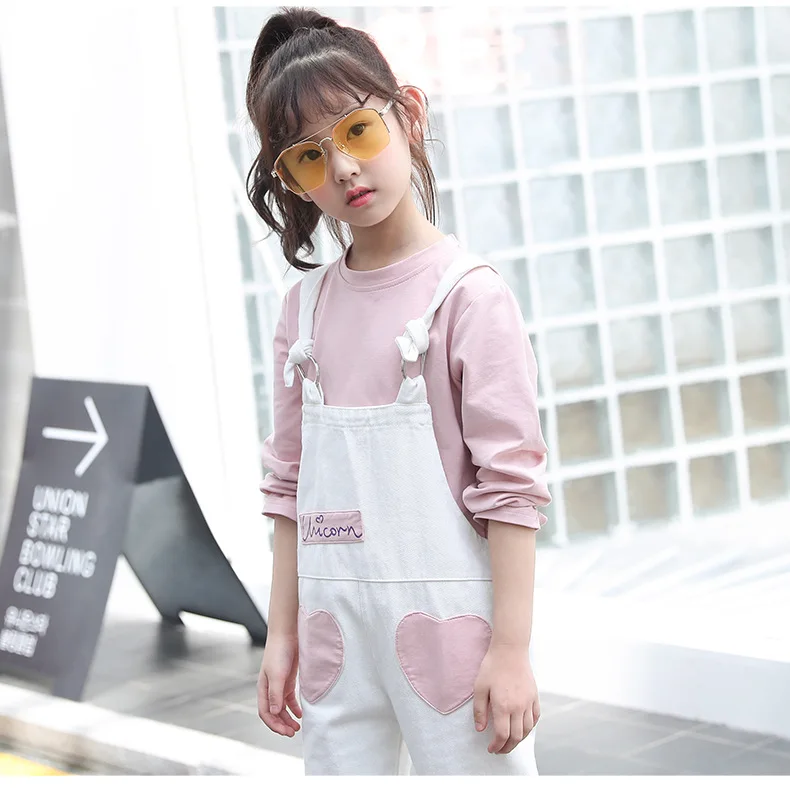 Одежда для девочек Осень-зима 2019 детская одежда свитер + комбинезон детский