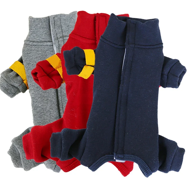 Зимняя одежда для собак щенков теплый комбинезон из полиэстера и хлопка костюм