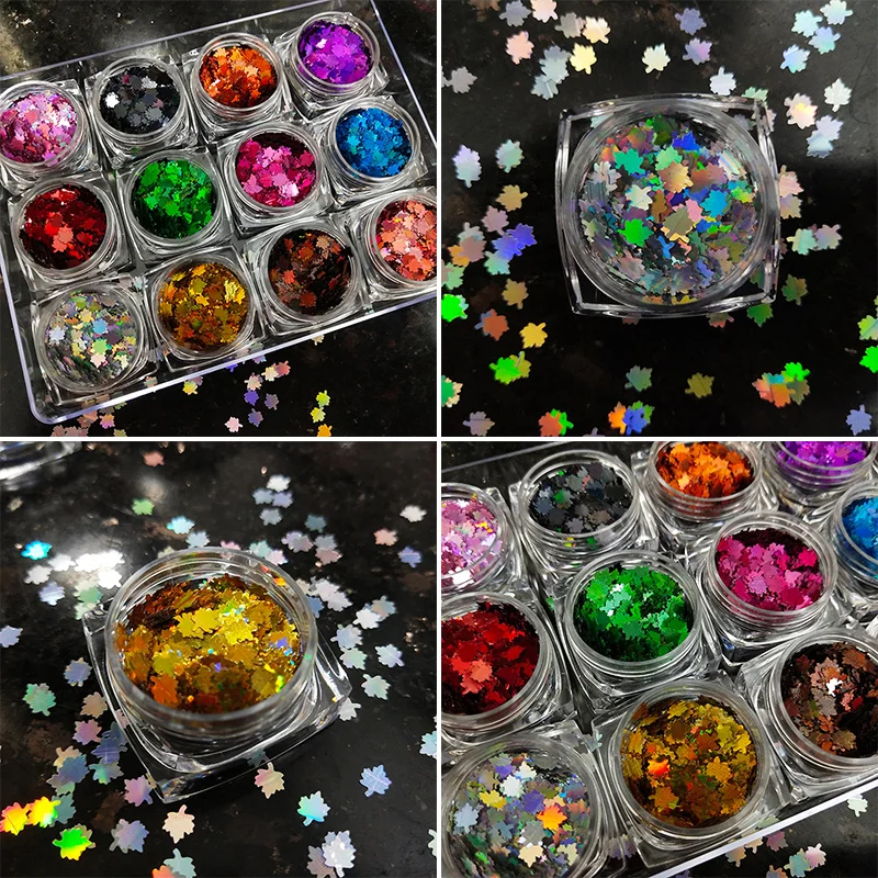 1 шт. осенний кленовый лист цветок Фламинго Рождественская Снежинка для ногтей