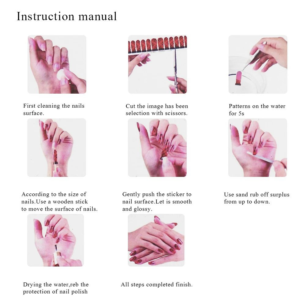 Самоклеящиеся наклейки для ногтей с полным покрытием водостойкие переводные