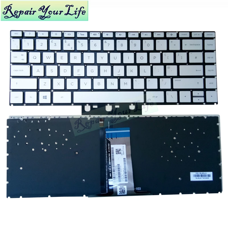 

Laptop keyboard for HP 14-BS 240 G6 14-BK 14-BF 14M-BA 14-CB 14-BW 14-BA 14T-BA UK English silver with backlit Original part