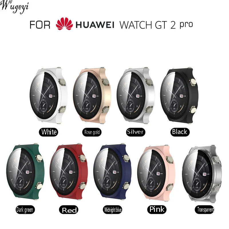 

For Huawei GT2 pro ECG Watch Protective Case Frosted Electroplating Rubber Sleeve PC Case + Tempered Film Integrated Shell