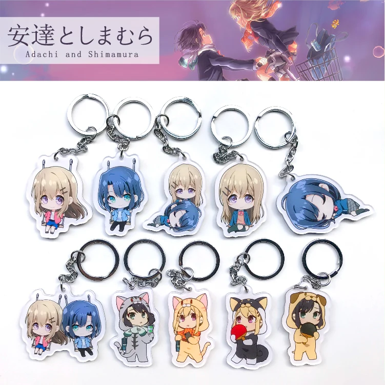 

2021 Japan Anime Adachi and Shimamura Hougetsu Adachi Sakura Acrylic Keychain Keyring Cosplay Itabag Pendant Toy Decor Gift 5cm