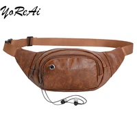 yoreai womens waist bag pu leather waterproof chest bags fashionable multifunctional messenger packet zipper storage package