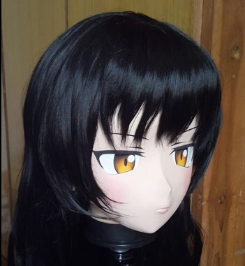 

(C2-053) Female Silicone Rubber Full Head Mask Cosplay Masks Crossdresser Doll Kigurumi Japan Anime Role Play Custom Hair/Eyes