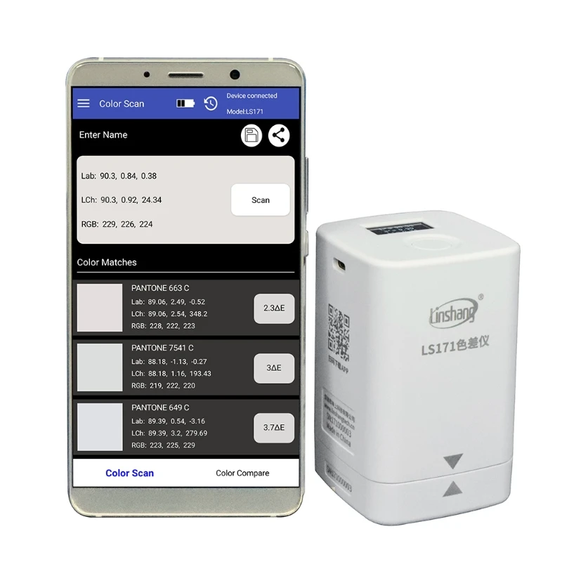 LS171 мобильный телефон APP портативный цветоанализатор с экраном Цифровой точный