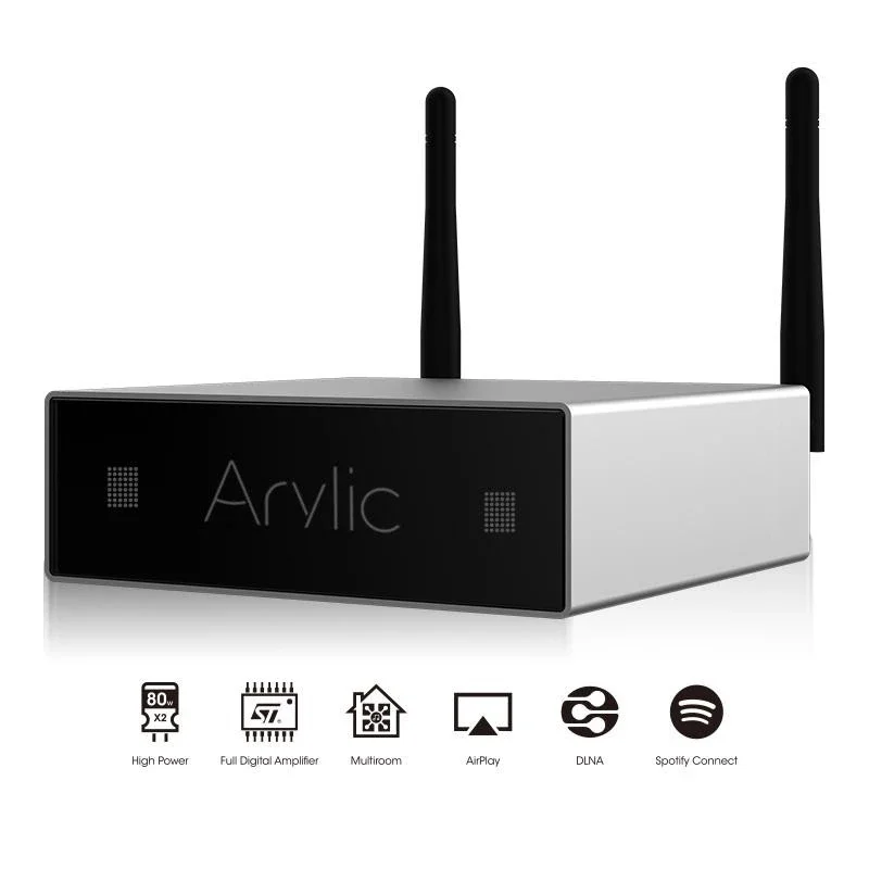 A50 мини домашний WiFi и Bluetooth Hi-Fi стерео Класс D Цифровой мультирум усилитель с Spotify Airplay эквалайзер бесплатное приложение