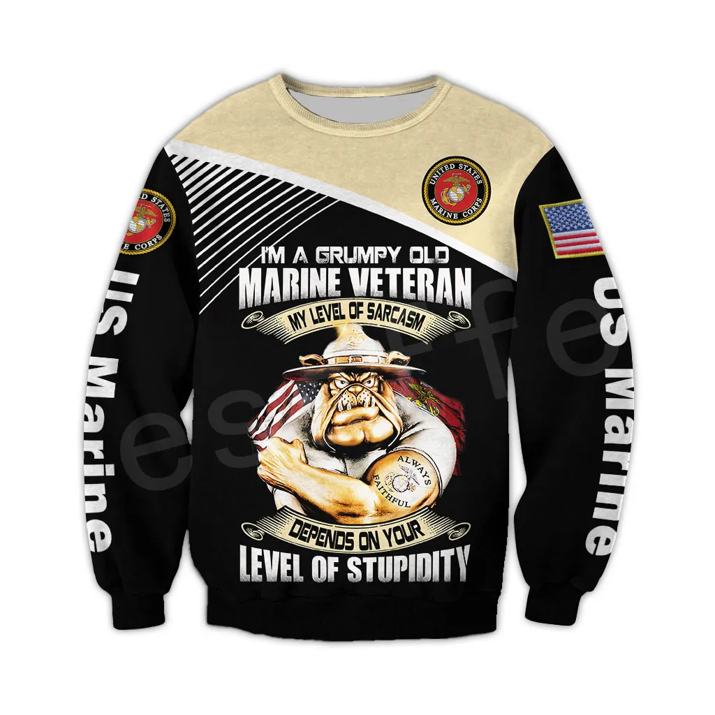 Tessffel America Marine Camo Skull Soldier Army Tracksuit NewFashion Pullover 3DPrint Unisex Zip/Hoodies/Sweatshirts/Jacket A-12 | Мужская