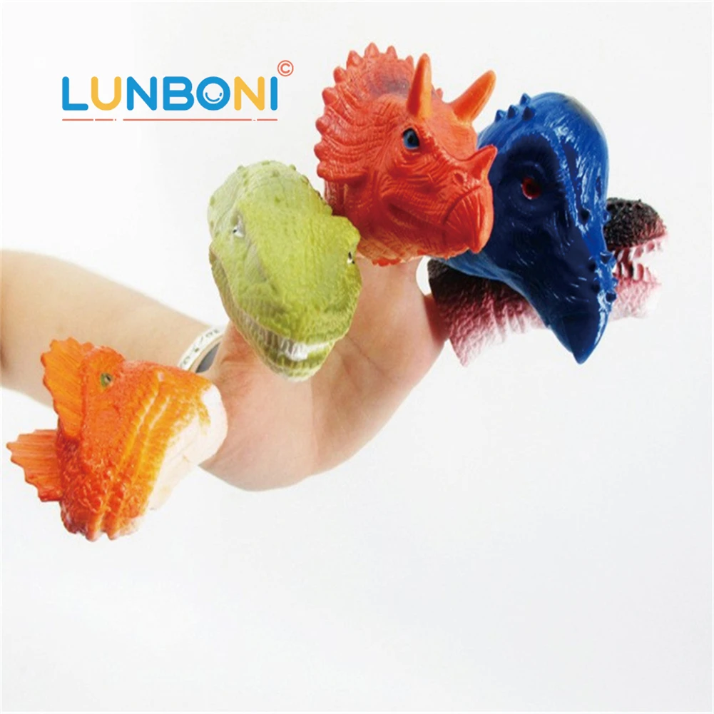 

5Pcs High Quality Jurassic Dinosaur Finger Puppet Toys Parentchild Family Role Play Tell Story Educational Toys For Children Kid