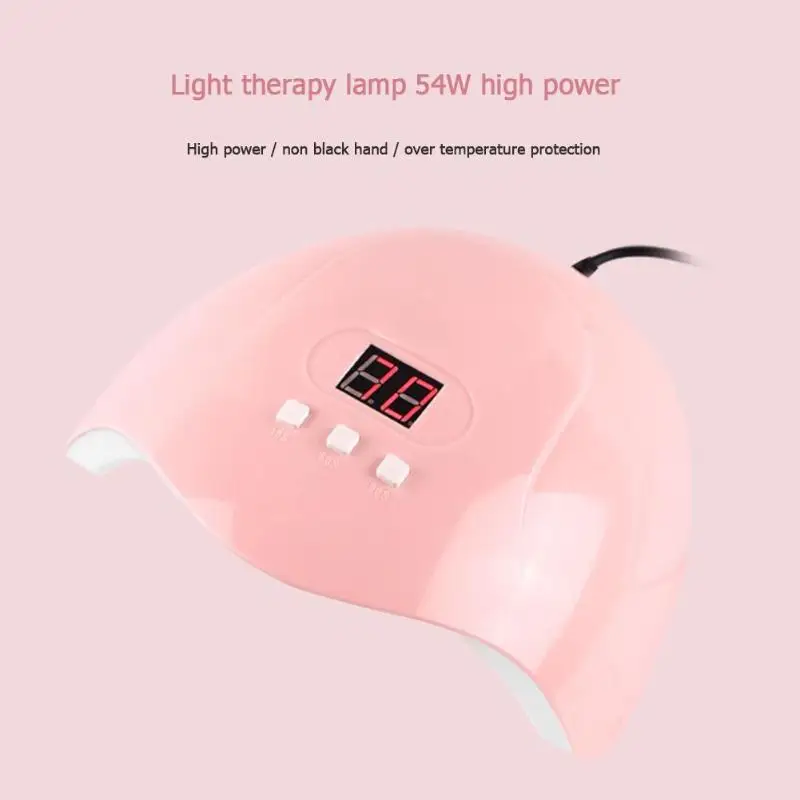 

54W UV LED Lamp Nail Dryer Portable Nail Polish UV Gel Lamp for Nail Art Gel Polish Drying USB Smart Timing Nail Art Tools