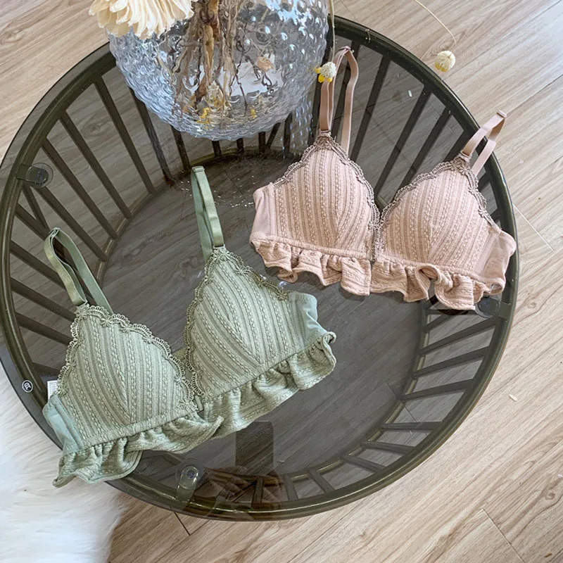 Roseheart/Осенняя женская мода зеленый беспроводной женский бюстгальтер кружевной с