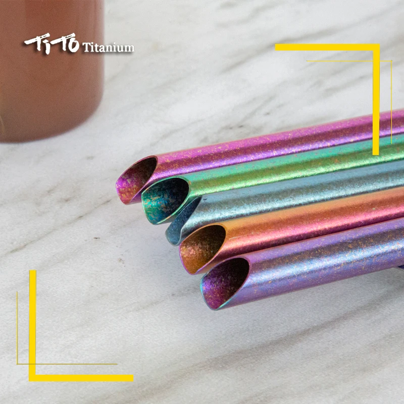 Трубочки Тито из чистого титана портативные соломинки титанового сплава