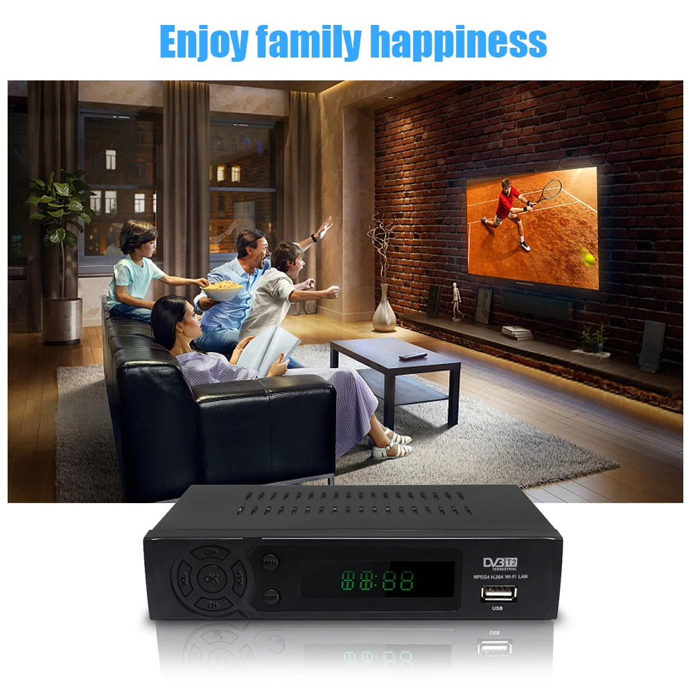 Лидер продаж европейская ТВ приставка DVB T2 в эфире HD с поддержкой сети RJ45 Youtube Wi Fi