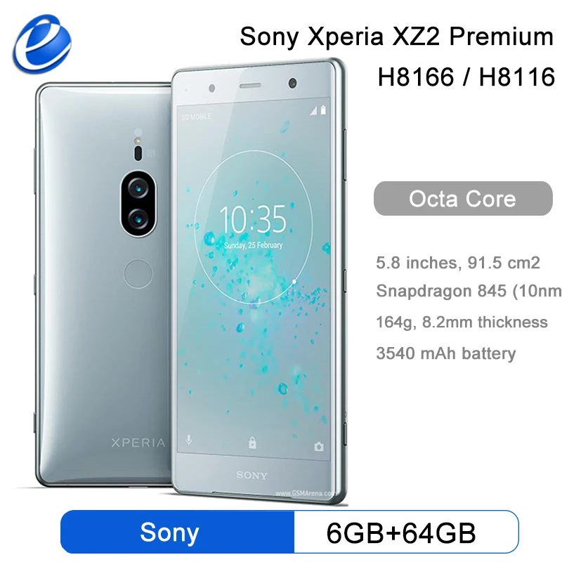 

Sony Xperia XZ2 Premium H8166 Dual Sim Mobile Phone 4G LTE 5.8" Snapdragon 845 Octa Core 6GB RAM 64GB ROM NFC Original Cellphone