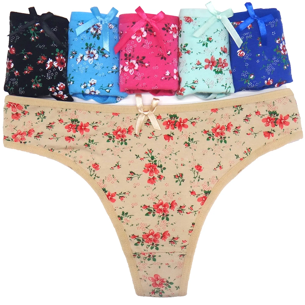 

12Pcs Sexy Women Panties Cotton Underwear Thongs Low Rise Fitness G-string Tanga for Female Print Fashion Lingerie Underpants