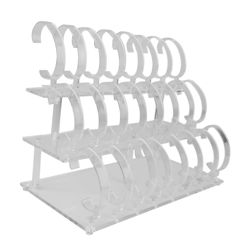 

Трехуровневый акриловый держатель для часов, браслета, подставка для хранения ювелирных изделий-прозрачный