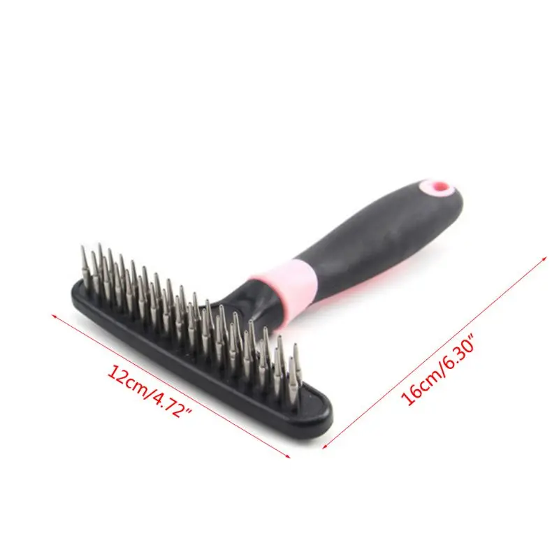 

Dog Comb Double Row Pins Rake Brush Grooming Massage Pet Supply Wet Dry Use Cat