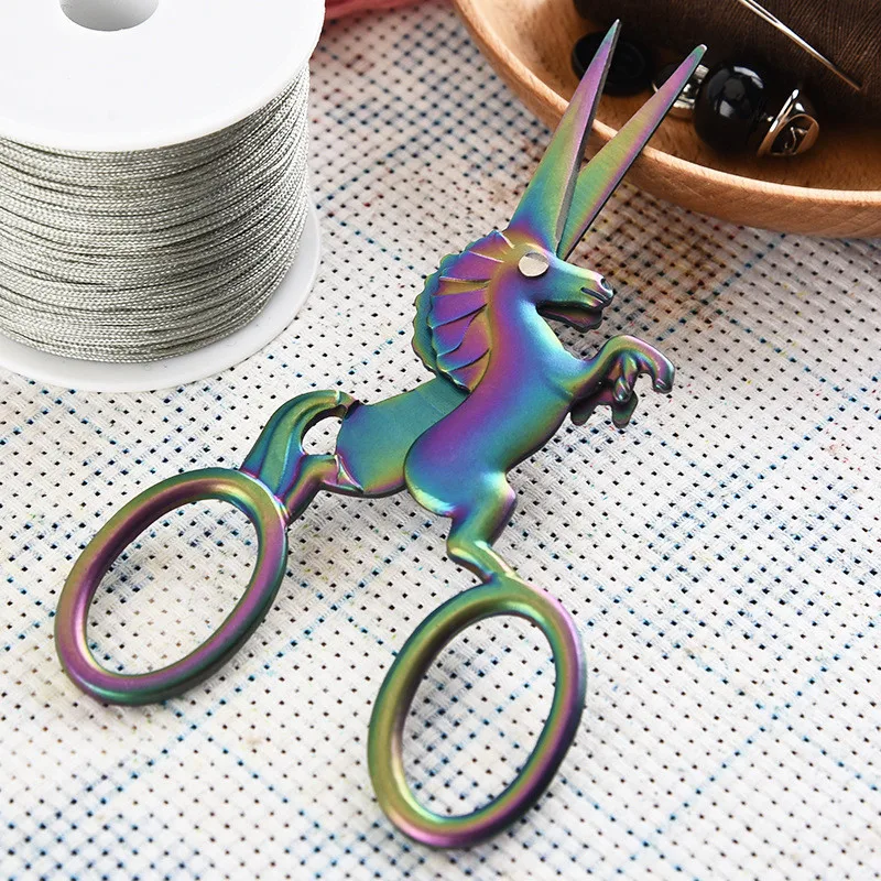 Sewing Classic Embroidery Stainless Scissor Horse Modeling Fabric Diy Craft Art Cross Handicraft Tailor Vintage Stitch Retro Cut
