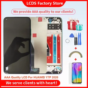 6 39 aaa quality lcd with frame for huawei y7p 2020 lcd display touch screen assembly for huawei p40 lite e lcd display screen free global shipping