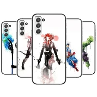 painting marvel vengadores phone cover hull for samsung galaxy s8 s9 s10e s20 s21 s5 s30 plus s20 fe 5g lite ultra black soft ca