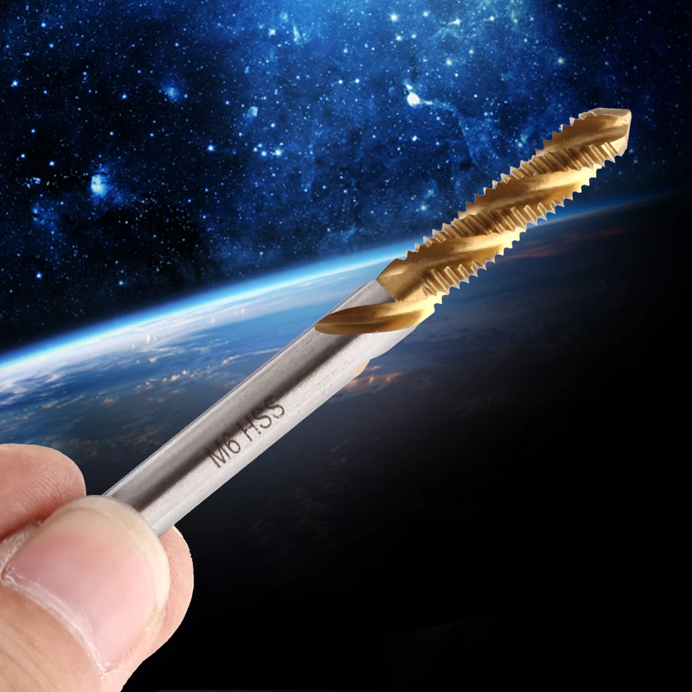 5 шт./лот HSS спиральные метчики с титановым покрытием M3 M4 M5 M6 M8 поток резьбовых