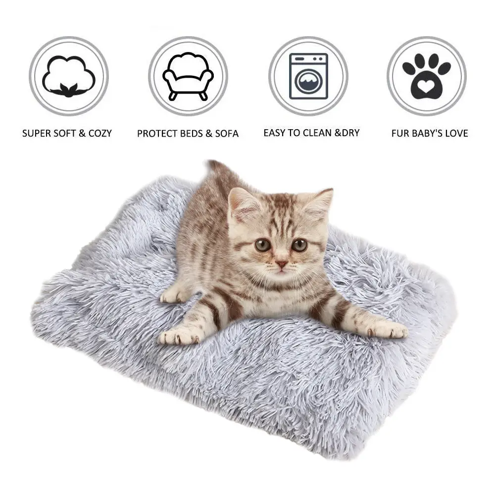 

Pet Dog Blanket Soft Fluffy Cat Bed Mat Pad Long Plush Cat Cushion For Small Large Cat Dog Deep Sleeping Washable Warm Kennel