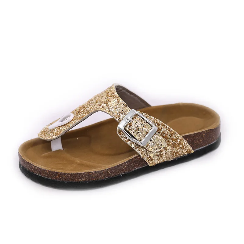 

2021 slippers New summer flip-flops for ladies/men Cork boken sequined slippers beach slip