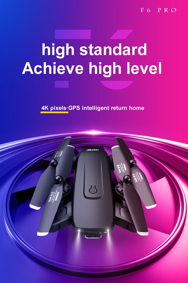 

2021 NEW Drone F6 GPS 4K 5G WiFi Live Video FPV Quadrotor Flight 25 Minutes RC Distance 1000m HD Drone Wide-Angle Dual Camera