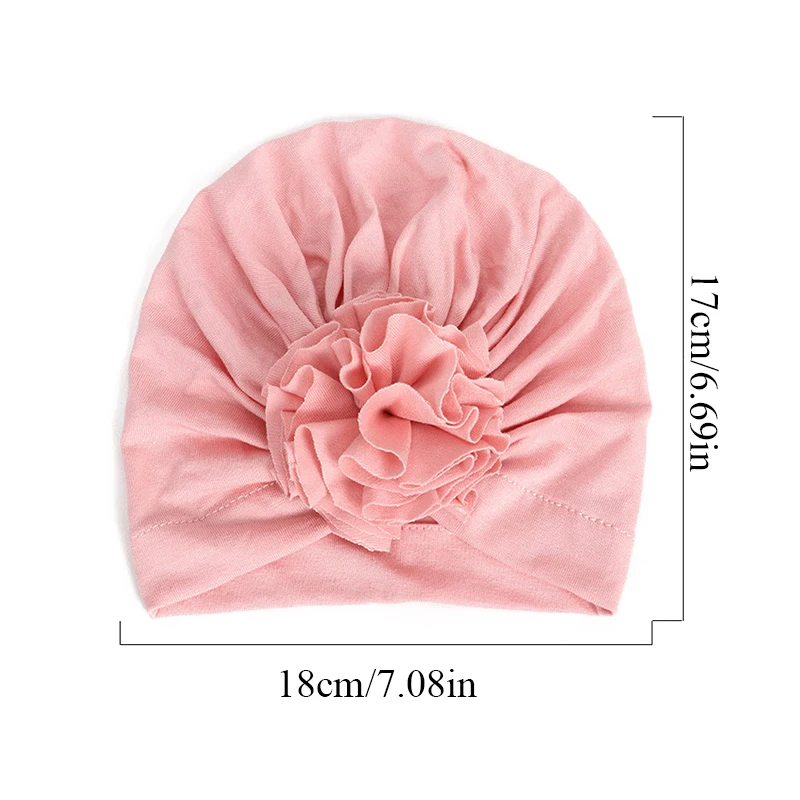 Милая Детская плиссированная шляпа с цветами тюрбан из хлопка детская шапка для
