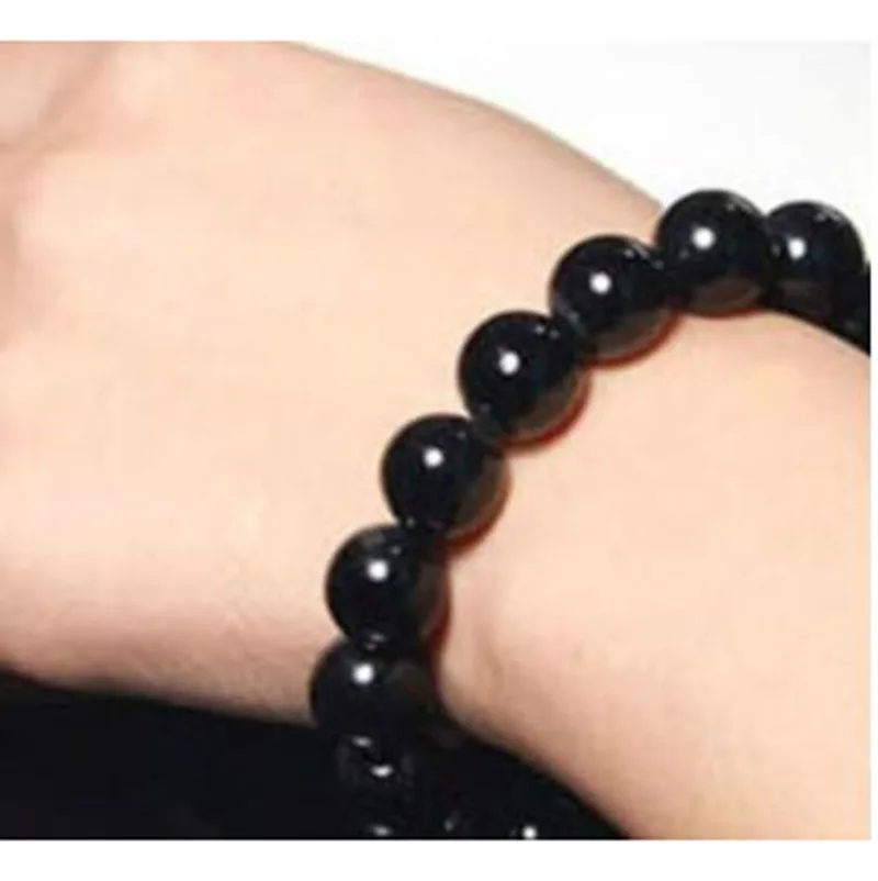 Hot-selling Natural Black Agate single-ring bracelet fashion boutique jewelry men and women to ward off evil transfer Buddha | Украшения и