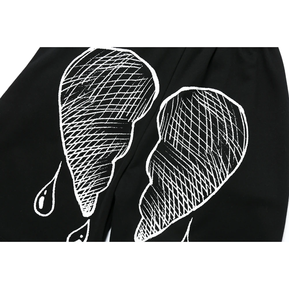 

Broken Heart Printed Shorts Men Hip Hop Summer Elastic Waist Sports Fitness Short Pant Male Shorts Cotton Overalls Shorts Couple